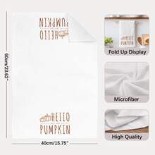 4pcs Minimalist Autumn Pumpkin Pattern Kitchen Towels, Soft Polyester Dish Cloths, Suitable For Kitchen Decor, Cleaning, Holiday Party Decoration, Kitchen & Bathroom Essentials, Home Decor, Housewarming Gift