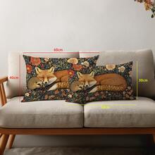 1 件复古莫里斯花卉狐狸与刺猬装饰枕套，单面印花柔软桃色天鹅绒面料，30*50 厘米/40*60 厘米靠垫套适用于房间装饰、现代沙发、派对、礼物 - 彩色 - 查看 11