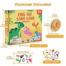 Dinosaur Wooden Memory Matching Game, Color Recognition Observation Educational Toy Teaching Aid, Suitable For Children's Christmas Gift - Yellow - View 2