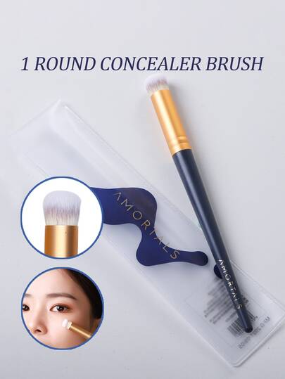 Amortals 1-Piece Concealer Brush Round Tip Seamless Coverage For Tear Troughs Nasolabial Folds Facial Blemishes High-Quality Fiber Bristles Firm & Soft Gentle On Skin Convenient Efficient Concealing,Foundation Brush,Concealer Brush,Blush Brush,Contour Brush,Blush Brush,Bronzer Brush,Powder Brush,Foundation Brush,Blush Brush