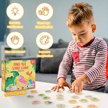 Dinosaur Wooden Memory Matching Game, Color Recognition Observation Educational Toy Teaching Aid, Suitable For Children's Christmas Gift - Yellow - View 5