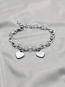 Customized Name Heart Bracelet, Heart Quantity Optional