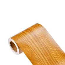 1 Roll 8cmx5m Self-Adhesive Wood Grain PVC Door Frame Repair Sticker - Easy Install Skirting Board & Wall Decor Trim, Perfect For Home Renovation