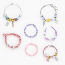 Fashion Jewelry Pendant Kit Plus Fashion Girl Bracelet - Màu Hồng Tươi - Xem 4