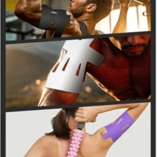 6 st. kinesiologitejp för axlar, förskuren, förbättrad elastisk sporttejp för axelstöd och stabilitet, smärtlindringstejp för axeln, vattentät och andningsbar, för smärtstöd och muskelmaratonsporter