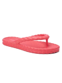 Chinelo de Dedo Rasterinha Casual Textura Corda Leve Confortavel Em EVA Antiderrapante - Pink - Visão 4