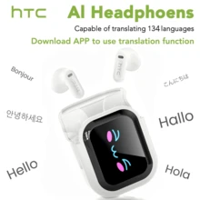 HTC NE20 AI Translator Headset: 131+ Languages Translated, Wireless 6.0, Extra Long Life, Touch Operation, Smart LCD Screen, Gaming Headset For Fitness, Travel, Work - White NE20 AI - View 2