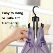 1/2pcs Tank Top Hanger, Durable Plastic Hangers, Swivel Belt Hanger Hooks, Designed For Hanging Tank Tops, Ties, Belts, Bags,Belt, Scarf Storage Rotary Four Claw Hook, Household Multifunctional Clothing Hat Hook, Multi-Function Rotating Hanger Hooks For Clothes, Bags, Belts, Scarves, Ties Storage Rack,Bathroom Accessories