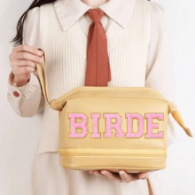 A-Z 26个自粘粉色字母贴纸，热转印字母贴纸，服装外套包包配饰，字母徽章贴纸，动物形状DIY图案，自粘或缝纫贴纸，牛仔外套背包贴纸 - 粉色 - 查看 2