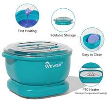 WAXKISS Professional Wax Heater Kit – 4x50g Wax Beans, 10 Wooden Spatulas, Silicone Pot, Easy-Clean & Foldable, Portable Design For Salon & Home UseWaxkiss Professional Wax - EU C Type Plug(220-240V) - View 9