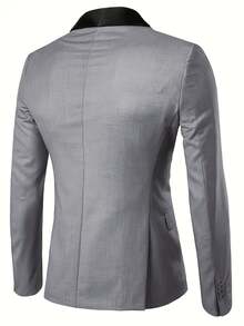 Men's Suit, Three-Piece With Notch Lapel - Slim-Fit Suit Jacket, Vest And Trousers Set, Formal Wedding Attire, Suitable For Weddings, Business Casual Occasions And Parties. - 灰色 - 查看 4