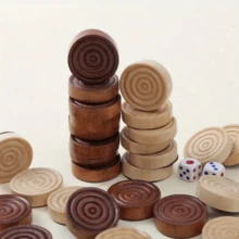 24pcs Wooden Chess Set - Stackable Chess & Checkers Pieces, Mixed Colors, Best Game Accessories, Suitable For Checkers Games, Complete Spare Or Replacement Pieces For Chess/Checkers Boards, Great For Game Nights, Parties, Outdoor Activities, Game Gifts, Easter Gifts, Christmas Gifts, New Year Gifts, Party Gifts, Thanksgiving Gifts, Valentine's Day Gifts - Multicolor - View 8