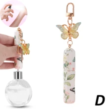 1 chai nước hoa cổ điển thanh lịch với mặt dây chuyền hình bướm 3D - Chai xịt có thể nạp lại, nắp vàng, họa tiết hoa mềm mại - Chai nước hoa, tinh dầu hoặc phụ kiện túi xách di động - Hộp đựng nước hoa cá nhân, chai nước hoa trang trí với cửa sổ hiển thị chất lỏng trong suốt - Nhiều màu - Xem 12