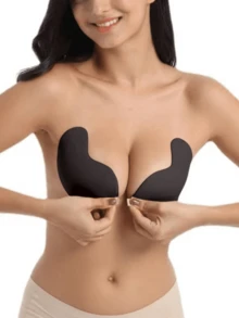 Skin Tone Black With Bonded Bra For Women, Reusable Push Up Bra, Invisible Backless Bra For All Seasons - Multicolor - View 24