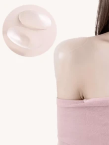 3 Pairs Anti Slip Large Shoulder Pads For Women Clothing, Reusable Soft Silicone Shoulder Pads (3 Pairs Transparent)