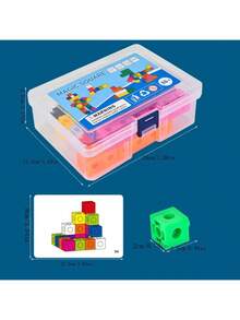 1盒ABS材质幼儿园智力小积木拼装积木塑料插电早教儿童拆装益智玩具 - 彩色 - 查看 11