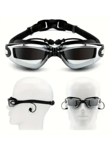 Anti-Fog Swimming Goggles With Ear Pads - Large Frame, Quick Adjust Silicone Strap, Anti-Fog High Quality, Wide Vision - Suitable For Adults, Swimming, Pool, Beach, Competition And Leisure - Compatible With Glasses/Contact Lenses - Durable For Daily And Special Occasions - Multicolor - View 5