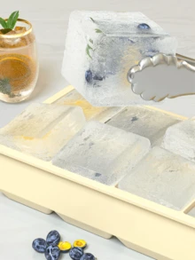 1 Khay làm đá viên silicon cỡ lớn có nắp đậy tháo rời, có thể tái sử dụng, khuôn đá vuông cỡ lớn, khay đá silicon lớn 2 inch - Khay đá vuông khổng lồ dùng cho rượu whisky và cocktail, giải pháp bảo quản kem, làm đá tiện lợi, bao bì kín có nắp đậy, có thể xếp chồng lên nhau để trong tủ lạnh, đựng sô cô la, nước ép. - Nhiều màu - Xem 2
