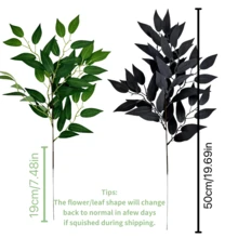 1/3 pièces Feuilles d'eucalyptus artificielles, tiges d'eucalyptus en plastique noir, branches de feuilles artificielles pour la décoration de la maison, la décoration extérieure d'automne, les bouquets de mariage, Thanksgiving, Halloween, la décoration noire