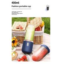 1 400ml Wireless Portable Electric Juicer, Juicer Cup, Shakesphere, TYPE-C Charging Mini Juicer (With 6 Leaves And Double Cups), Multi-Functional Juice Cup Blender, Suitable For Vegetables, Fruits, And Milkshakes, Used In Home Kitchens, Outdoor Team Building And Picnicking Juicers