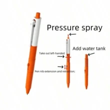 1支/3支装创意个性化迷你仿真喷水笔，学生恶作剧喷水中性笔，学生标记笔，学生文具，随机颜色组合 - 彩色 - 查看 4