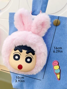 زينة معلقة شخصية كرتونية من كرايون شين-تشان، رسمية مرخصة، دمية قطيفة جميلة، بتصميم رأس حيوان، مصنوعة من مواد قطيفة ناعمة عالية الجودة، ملمس ناعم وفراشي، دمية ثلاثية الأبعاد قابلة للجمع، متوفرة بأنماط مختلفة كالباندا والأرنب والضفدع والدب، خياطة قوية، خفيفة الوزن وقابلة للحمل، يمكن تعليقها بسهولة على الحقائب والمفاتيح والحقائب الظهرية، تفاصيل كرتونية جذابة - متعدد الألوان - مشاهدة 3