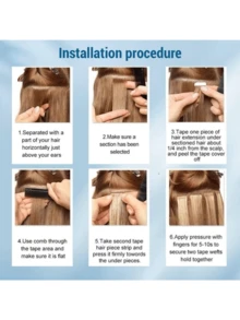 Tape In Hair Extensions Human Hair 20pcs/Pack/30g Remy Straight Invisible Tape Adhesive Hair Extensions Suitable For All People 10-24 Inches - SSilver - View 6