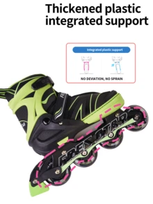 FREE STAR FREE STAR 1 Set Multifunctional Roller Skates For Teenagers & Adults, High-End Soft Surface Inline Skates + Ice Skates, Adjustable Wheels For Inline & Ice Skating, Colorful Flashing PU Wheels For Beginners, Suitable For Outdoor Sports All Seasons, Unisex