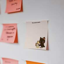 4张可爱黑猫便签纸，3x3英寸，每本50张，趣味备忘录，粘性便签，适合学校、办公室、家庭使用，可作为学生和教师礼物 - B - 查看 8