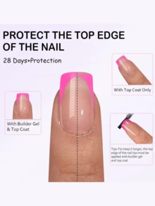 150 piezas de uñas postizas cuadradas cortas, puntas francesas rosas profundas de gel suave, usadas como uñas postizas para manualidades, estilo simple y versátil en 15 tallas adecuadas para mujeres - Rosa - Ver 6