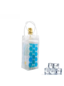 1PC Portable Wine Ice Wine Bag -Wine Chiller, Wine Cooler Refrigerator, Wine Fridge, Clear Ice Bucket, Great For Chilling Beer, Champagne And Red Wine | Durable Handle Design For Picnics And Outdoor Activities, Picnic Essentials | Fashionable Insulated Bag | Secure Closure, Wine Accessories,Wine Bottle Chiller Cooler For Red White Champagne Or Sparkling(BLUE,ROSE RED,GREE,ORANGE,TRANSPARENT)