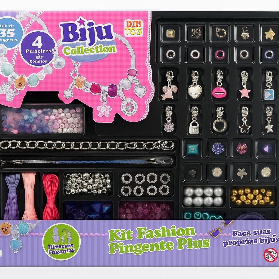 Fashion Jewelry Pendant Kit Plus Fashion Girl Bracelet - Màu Hồng Tươi - Xem 1