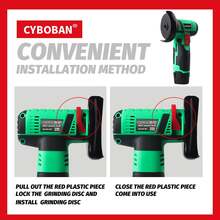 أداة كهربائية CYBOBAN، طاحونة زاوية لاسلكية 12 فولت، بطارية ليثيوم بسعة 2.0 أمبير، صغيرة وصغيرة الحجم، منخفضة الضوضاء، قوة عالية، يمكن الصقل والطحن والقطع والتخلص من الصدأ في آن واحد، مزودة بالملحقات المناسبة، شاحن قياسي دولي (شحن سريع 1.3 أمبير)، أعلى تكوين، جودة منتج عالية، أنيقة وعملية! وليست باهظة الثمن. - متعدد الألوان - مشاهدة 2
