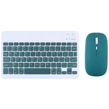 无线蓝牙键盘鼠标套装，超薄便携紧凑型无线键盘鼠标套装，兼容安卓、Windows平板电脑、智能手机、iPad Pro、iPad Air、iPad Mini、iPadOS/iOS 13及以上版本（深绿色） - 深綠色 - 查看 2