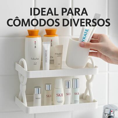 Prateleira 2 Andares com Adesivo Auto Colante Figuras Boneco PVC