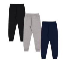 KIT DE 3 CALÇAS DE MOLETOM PELUCIADAS INFANTIL - Multicolorido - Visão 2