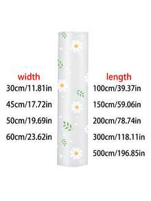 1件装卷帘柜小型透明菊花收纳垫，不粘抽屉垫，防油冰箱垫，EVA防水冰箱杯垫，橱柜垫，简约餐桌垫 - 雛菊圖案 - 查看 3