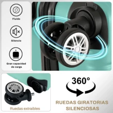 Maleta de viaje rígida de 20 pulgadas para llevar a bordo, equipaje de mano con 4 ruedas y candado integrado, variedad de colores - verde menta - Ver 6