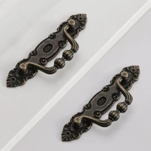 2 peças de puxadores decorativos para gavetas de móveis vintage, argolas de puxar com flores esculpidas