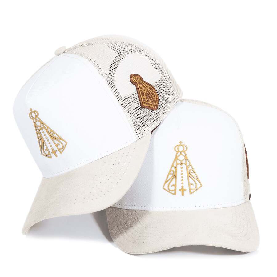 Pampas Country Men's Women's Trucker Hat White Our Lady Of Aparecida Country Launch - Trắng/Be - Xem 1