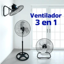 Ventilador Industrial 3 en 1 18" | De Piso, De Pared y De Pedestal | Potente y Ajustable - Tipo de Enchufe A USA (110-127V) - Ver 1