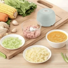 USB Rechargeable 250ml Electric Mini Garlic Chopper - Stainless Steel Blade, Circular ABS Cup, Safety Switch, 3600 RPM - Used For Grinding Ginger, Vegetables And Meat