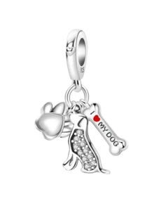 1 pieza Encantadora y de moda Charm Bead de la serie de cachorros para mascotas, apta para pulseras y brazaletes de mujer, manualidades de joyería DIY y combinación con atuendos diarios, decoración de joyería para niñas