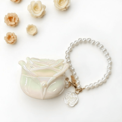 Rose-Shaped Electroplated Earphone Protective Case With Exclusive Rose Bracelet, Compatible With Airpods 1/2/3/4/Pro/Pro2, FreeBuds 5i/6i/SE2/SE3/Pro3/Pro4/Clip, Galaxy Buds 3/Buds 3 Pro, Fashionable And Convenient, Perfectly Fits Your Earphones