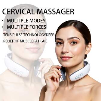 Cervical Spine Massager Neck Shoulder Neck Massage Machine Intelligent Electric Neck And Shoulder Massager Heated WhiteCordless Portable Electric Neck Cervical Massager Portable Smart Wireless U-Shaped Heated Cervical Massager Electric Neck Massager Neck Relaxer Women Men Gift