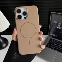 Apple Cell Phone Case 16 15 14 13 12 11 Pro Max Luxury Premium Liquid Silicone Case Cover With Full Protection Compatible With Magsafe Wireless Charging Magnetic - Màu nâu  Mocha - Xem 1