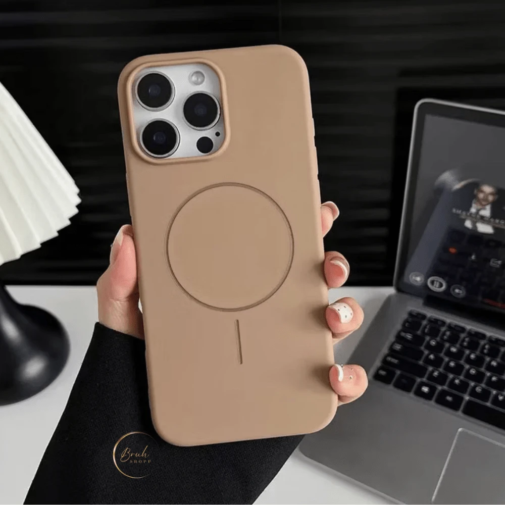 Apple Cell Phone Case 16 15 14 13 12 11 Pro Max Luxury Premium Liquid Silicone Case Cover With Full Protection Compatible With Magsafe Wireless Charging Magnetic - Màu nâu  Mocha - Xem 1