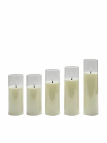 2pcs/3pcs/5pcs Smokeless LED Candles With Remote Control, Suitable For Wedding, Fireplace, Bedroom, Proposal, Halloween, Company Party, Gift - Transparent - View 9
