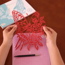 1 قطعة ألبوم نحت أوريغامي ورقي مجوف، فن قص الورق اليدوي DIY، نحت الرسم، فن قص الورق، هدية عيد ميلاد وأعياد