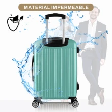 Maleta de viaje rígida de 20 pulgadas para llevar a bordo, equipaje de mano con 4 ruedas y candado integrado, variedad de colores - verde menta - Ver 4